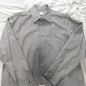 Merona Silver Striped Dress shirt Large